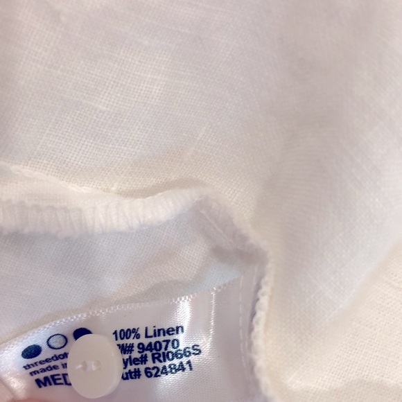 Classic linen sleeveless button down shirt size medium white color - Picture 5 of 5